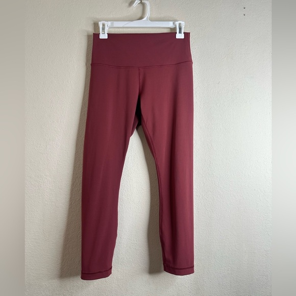 Lululemon Wunder Under Crop High-Rise maroon W6BAKS   size 8 24” - Picture 1 of 5